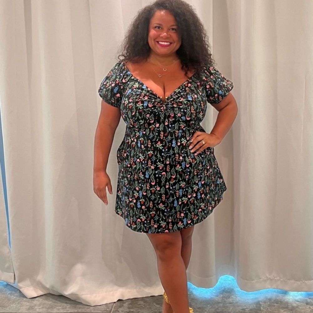 Floral Black Dress